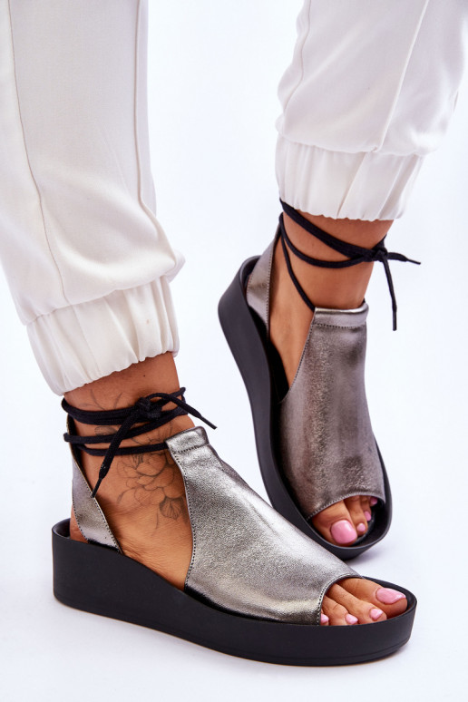 Haut Plateausandalen Nicole 2743/063 grau-schZuarze Farbe Haut Plateausandalen Nicole 2743/063 grau-schZuarze Farbe