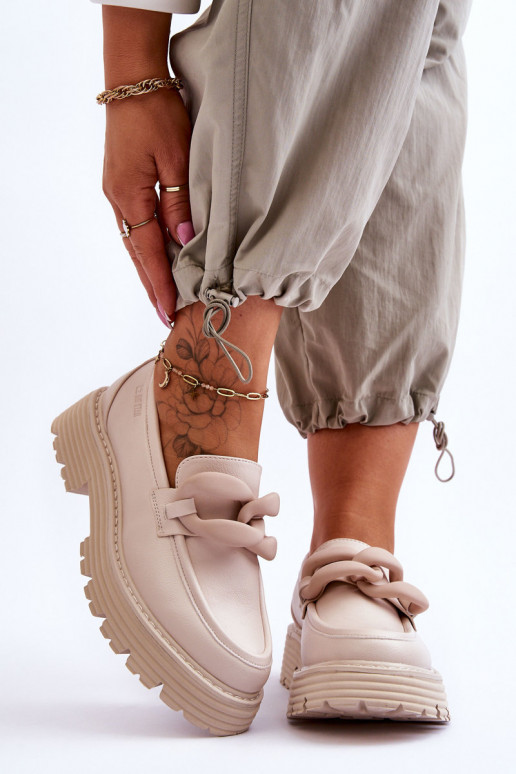 Haut Mokassins Schuhe Big Star LL274581 Beige Haut Mokassins Schuhe Big Star LL274581 Beige