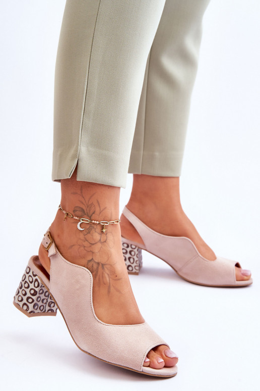 Feminin INildledersandalen mit Absätzen Es mussciejka 05870-04 Beige Feminin INildledersandalen mit Absätzen Es mussciejka 05870-04 Beige