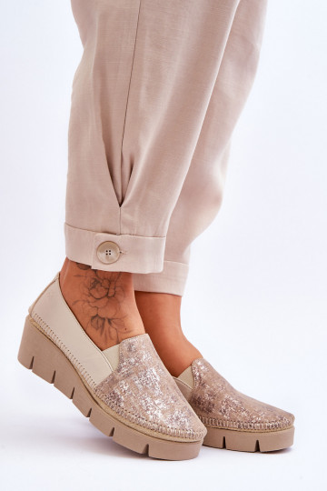 Leder-Sneaker mit Plateau Tai turiciejka 5814A-10 in Sand 2