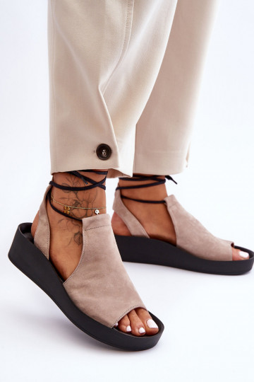 Zazoo 2743 Plateausandalen aus INildleder Beige