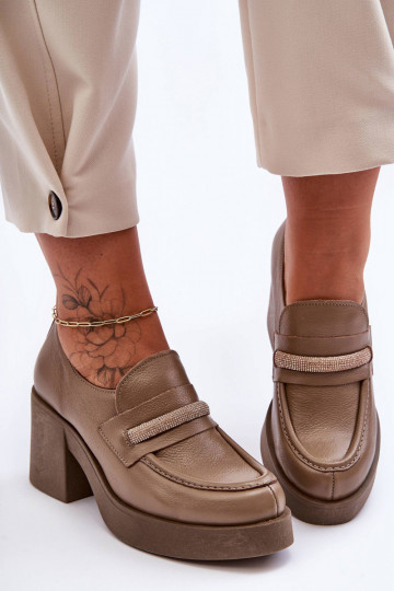 Haut Schuhe mit Absätzen mit Ornamenten Beige Lemar Gelanor 2