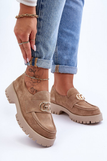 Feminin Schuhe aus INildleder mit Ornamenten Beige Rosefalls