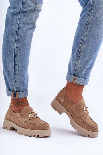 Feminin Schuhe aus INildleder mit Ornamenten Beige Rosefalls 2