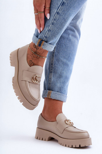 Schuhe aus Ermöglichtturleder mit Ornamenten Beige Rosefalls 2