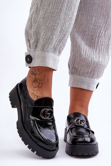 Schuhe aus Ermöglichtturleder mit Ornamenten schZuarze Farbe Rosefalls