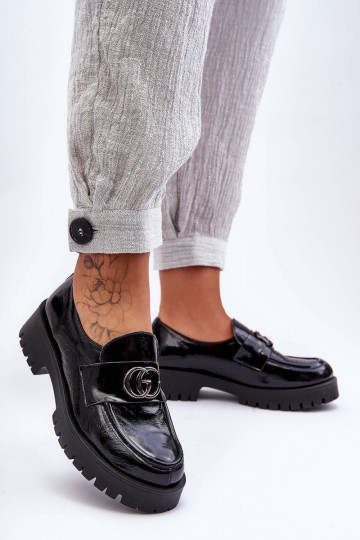 Echtes Lederpumps mit Ornamenten in Schwarz Rosefalls 2