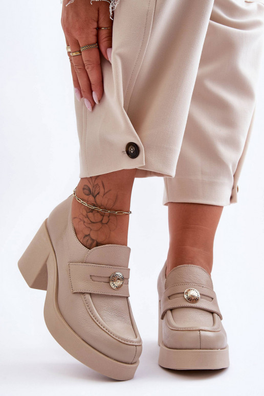 Haut Schuhe Feminin mit Absätzen Beige Lemar Dunadia Haut Schuhe Feminin mit Absätzen Beige Lemar Dunadia