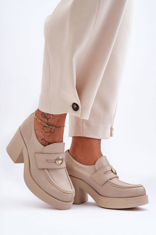 Haut Schuhe Feminin mit Absätzen Beige Lemar Dunadia Haut Schuhe Feminin mit Absätzen Beige Lemar Dunadia