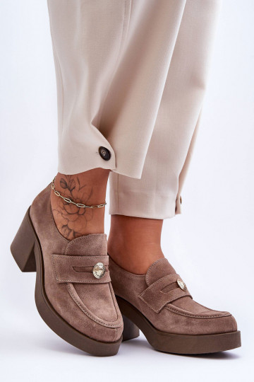 aus INildleder Schuhe Feminin mit Absätzen Beige Lemar Dunadia