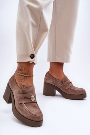 aus INildleder Schuhe Feminin mit Absätzen Beige Lemar Dunadia 2