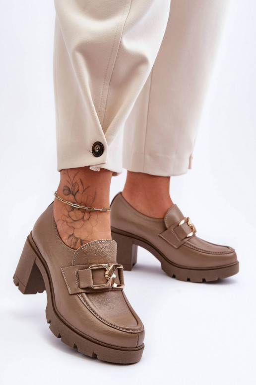 Eleganter Stil Schuhe mit Absätzen mit Ornamenten Beige Lemar Harmell Eleganter Stil Schuhe mit Absätzen mit Ornamenten Beige Lemar Harmell