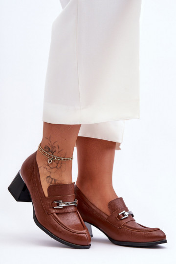 Komfortabel Haut Schuhe braune Farbe Lemar Damira 2