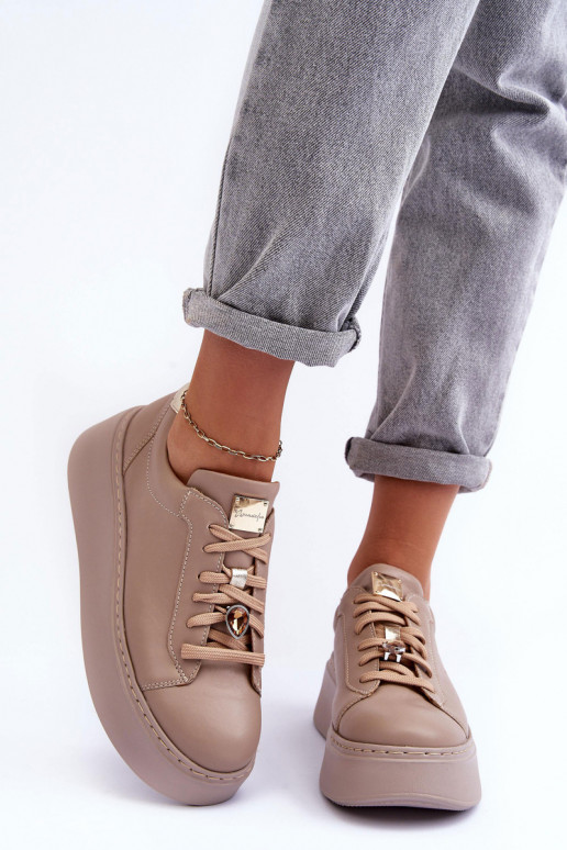 Haut Turnschuhe mit einer Plattform Es mussciejka 06191-04 Beige Haut Turnschuhe mit einer Plattform Es mussciejka 06191-04 Beige