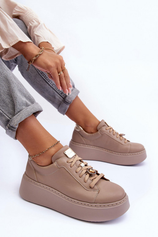 Haut Turnschuhe mit einer Plattform Es mussciejka 06191-04 Beige Haut Turnschuhe mit einer Plattform Es mussciejka 06191-04 Beige