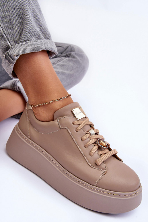 Haut Turnschuhe mit einer Plattform Es mussciejka 06191-04 Beige Haut Turnschuhe mit einer Plattform Es mussciejka 06191-04 Beige