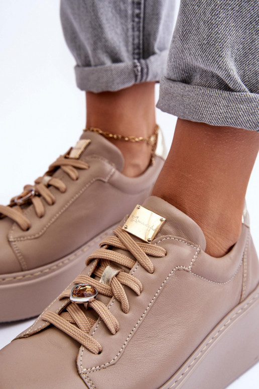 Haut Turnschuhe mit einer Plattform Es mussciejka 06191-04 Beige Haut Turnschuhe mit einer Plattform Es mussciejka 06191-04 Beige