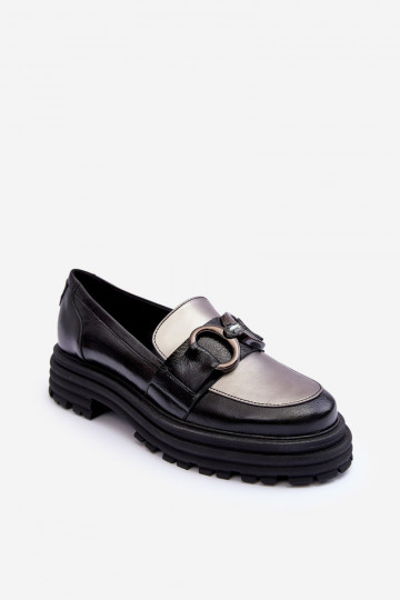 Lederstiefeletten mit fester Sohle schZuarze Farbe Elkiza 2