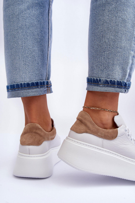 Feminin Turnschuhe Haut mit einer Plattform Zueiße Farbe Lemar 10150