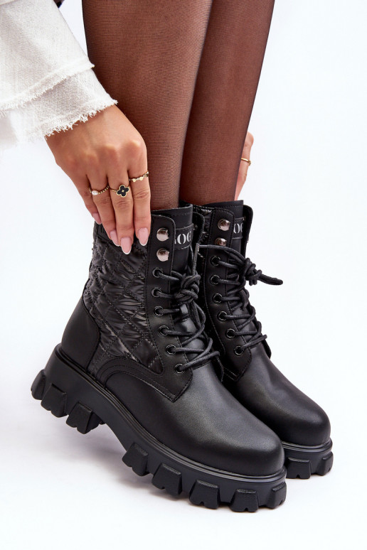 Haut Arbeitsstiefeletten mit breiten Absätzen GOE MM2N4021 schZuarze Farbe Haut Arbeitsstiefeletten mit breiten Absätzen GOE MM2N4021 schZuarze Farbe