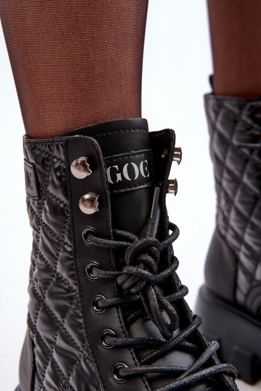 Haut Arbeitsstiefeletten mit breiten Absätzen GOE MM2N4021 schZuarze Farbe Haut Arbeitsstiefeletten mit breiten Absätzen GOE MM2N4021 schZuarze Farbe