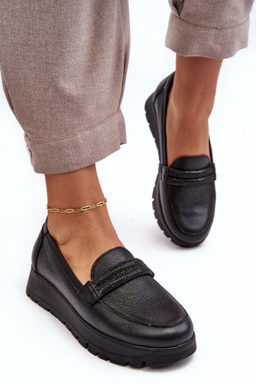 Leder Schuhe mit Plateau und Ornamenten in Schwarz Lemar Lehira