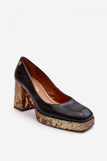 Modisch Haut Schuhe Laura Messi 2599 schZuarze Farbe 2
