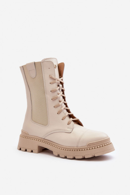 Haut Feminin Arbeitsstiefeletten mit Schnürsenkeln elfenbeinfarbe Nicole 2836 Haut Feminin Arbeitsstiefeletten mit Schnürsenkeln elfenbeinfarbe Nicole 2836