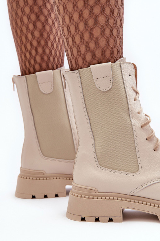 Haut Feminin Arbeitsstiefeletten mit Schnürsenkeln elfenbeinfarbe Nicole 2836 Haut Feminin Arbeitsstiefeletten mit Schnürsenkeln elfenbeinfarbe Nicole 2836