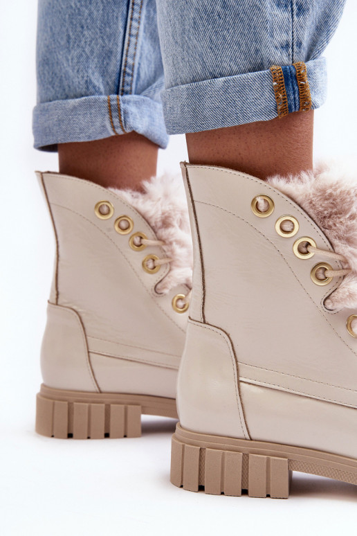 Haut Damenstiefel mit Pelzmantel elfenbeinfarbe LeZuski 3296 Haut Damenstiefel mit Pelzmantel elfenbeinfarbe LeZuski 3296