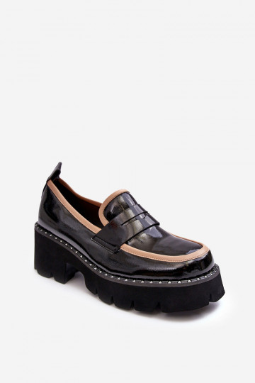 Haut Feminin Mokassins D&A MR870-32 schZuarze Farbe