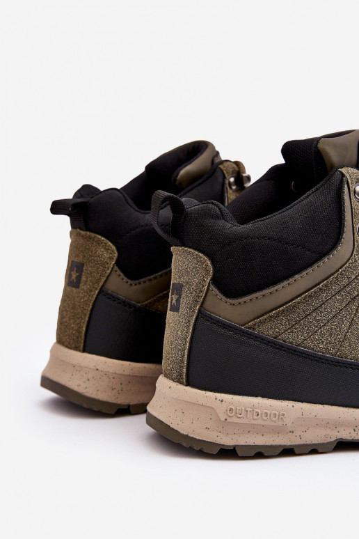 Feminin Beheizte INanderschuhe Khaki-Farbe Big Star MM274480 Feminin Beheizte INanderschuhe Khaki-Farbe Big Star MM274480