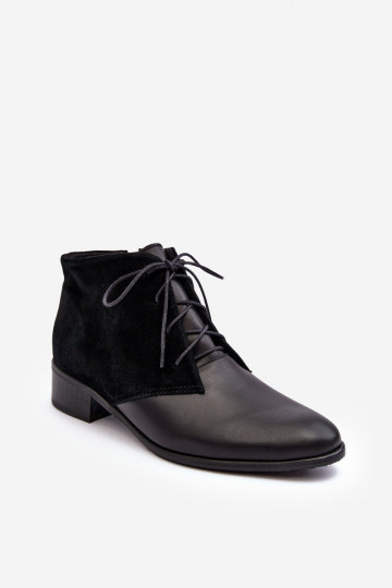 Modisch Feminin Schnürstiefel schZuarze Farbe Kefora 2