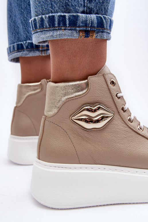 Freizeitschuhe Groß mit Reißverschlüssen Lemar Beige Katerin Freizeitschuhe Groß mit Reißverschlüssen Lemar Beige Katerin