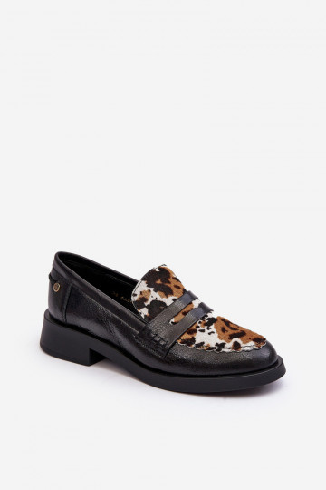 Haut Schuhe Mokassins für Damen Es mussciejka 06250-01 schZuarze Farbe 2