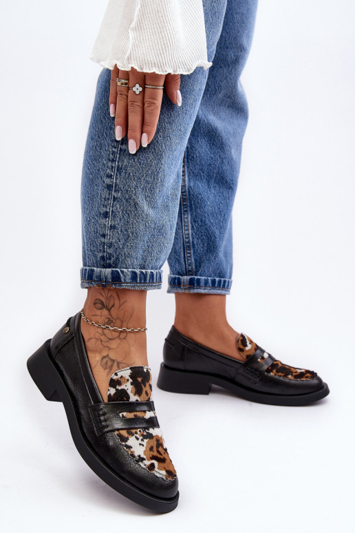 Haut Schuhe Mokassins für Damen Es mussciejka 06250-01 schZuarze Farbe Haut Schuhe Mokassins für Damen Es mussciejka 06250-01 schZuarze Farbe