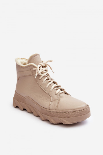 sich Zuarm laufen Haut Damenstiefel mit einer Plattform Beige Lemar Jevette 2