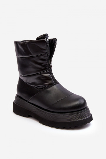 Damen Schneeschuhe mit dicker Sohle und Reißverschluss GOE MM2N4078 schwarze Farbe