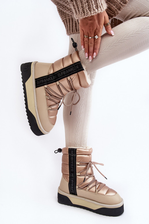 Schneestiefel Feminin Auf dicker Sohle Vegan D.Franklin DFSH371006 Beige Schneestiefel Feminin Auf dicker Sohle Vegan D.Franklin DFSH371006 Beige