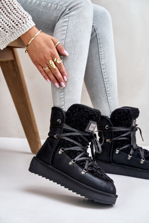 Schneestiefel mit einer Plattform Vegan D.Franklin DFSH370004 schZuarze Farbe