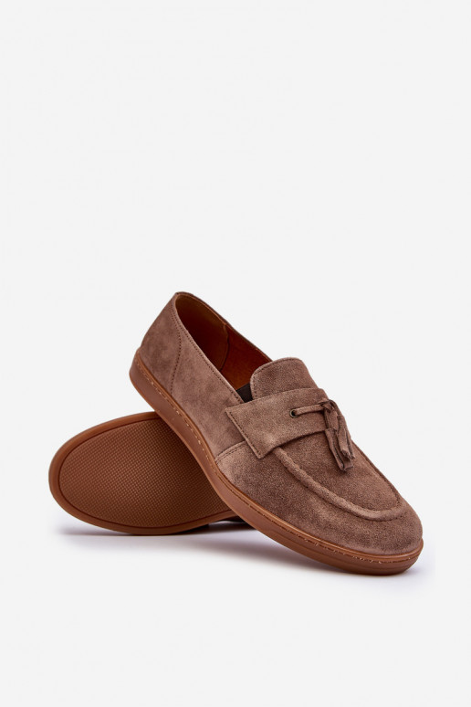 Männlich aus INildleder Mokassins Schuhe Zazoo 1566 braune Farbe Männlich aus INildleder Mokassins Schuhe Zazoo 1566 braune Farbe