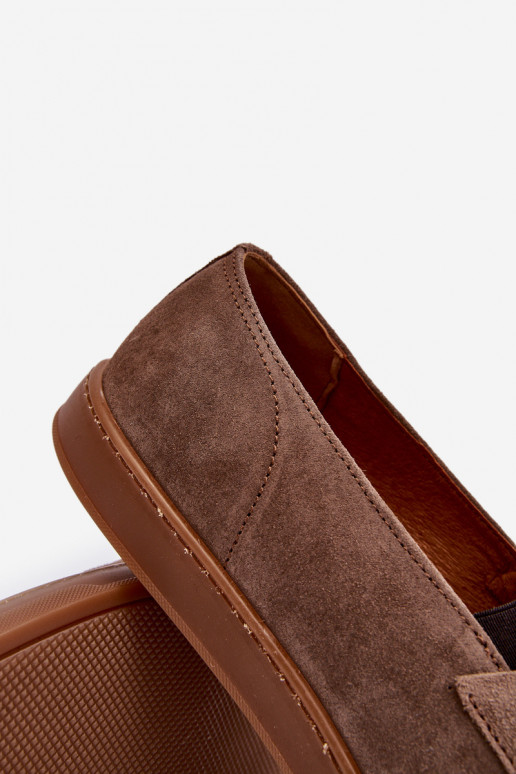 Männlich aus INildleder Mokassins Schuhe Zazoo 1566 braune Farbe Männlich aus INildleder Mokassins Schuhe Zazoo 1566 braune Farbe