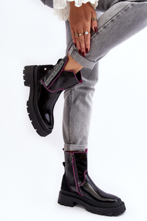 Haut Feminin Stiefel Es mussciejka 06236-15 schZuarze Farbe Haut Feminin Stiefel Es mussciejka 06236-15 schZuarze Farbe