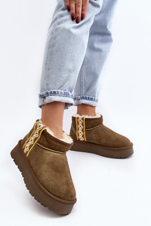 Haut aus INildleder Schneestiefel Feminin grüne Farbe Vebissat Haut aus INildleder Schneestiefel Feminin grüne Farbe Vebissat