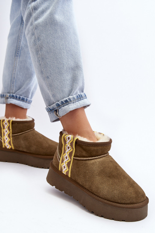 Haut aus INildleder Schneestiefel Feminin grüne Farbe Vebissat Haut aus INildleder Schneestiefel Feminin grüne Farbe Vebissat