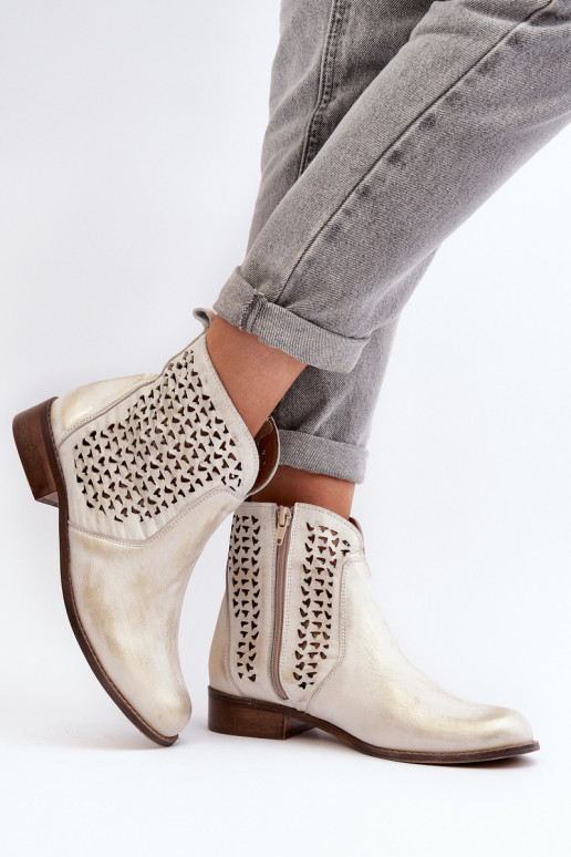 Zazoo 2791 Haut Durchbrochene Stiefel goldene Farbe Zazoo 2791 Haut Durchbrochene Stiefel goldene Farbe