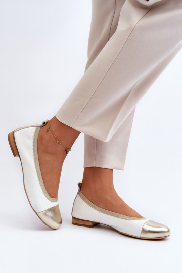 Zazoo 2890 Ballerinas INeiß-goldene Farbe 2