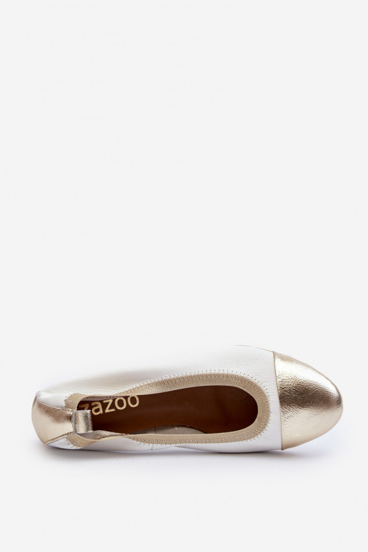 Zazoo 2890 Ballerinas INeiß-goldene Farbe Zazoo 2890 Ballerinas INeiß-goldene Farbe