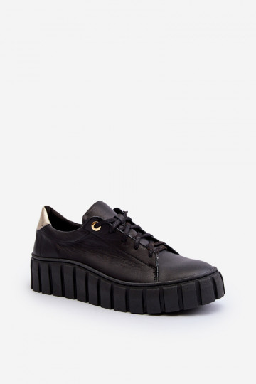 Zazoo 2919 Feminin Haut Schuhe Auf dicker Sohle schZuarze Farbe 2