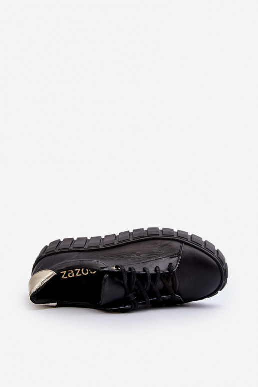 Zazoo 2919 Feminin Haut Schuhe Auf dicker Sohle schZuarze Farbe Zazoo 2919 Feminin Haut Schuhe Auf dicker Sohle schZuarze Farbe